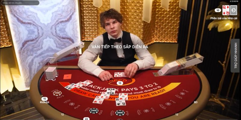 Giao diện trò chơi Blackjack trong Casino